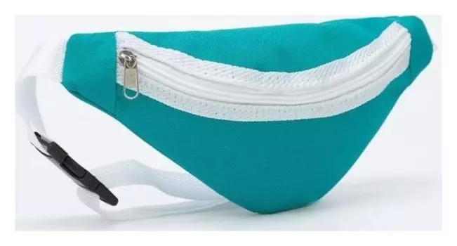 Сумка поясная, отдел на молнии, цвет бирюзовый