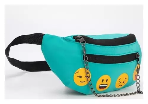 Сумка поясная, отдел на молнии, наружный карман, цвет голубой