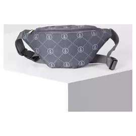 Сумка поясная, отдел на молнии, наружный карман, цвет серый