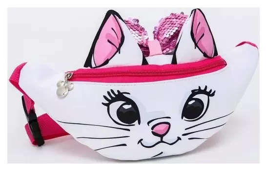 Сумка поясная текстильная, коты аристократы