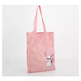 Сумка-шопер детская «Зайчик», 35х0,5х40, отд без молнии, без подклада, розовая