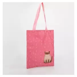 Сумка-шопер «Котик», 35х0,5х40, отд без молнии, без подклада, розовая