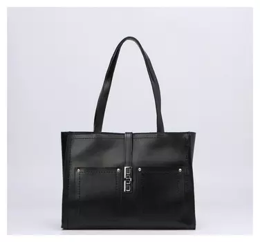 Сумка-шопер, отдел на молнии, цвет чёрный