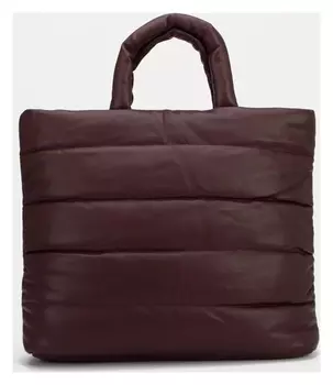 Сумка-шопер, отдел на молнии, длинный ремень, цвет бордовый