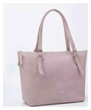 Сумка-шопер, отдел на молнии, наружный карман, цвет розовый