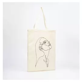 Сумка-шопер «Силуэт», 35х0,5х40, отд без молнии, без подклада, бежевая