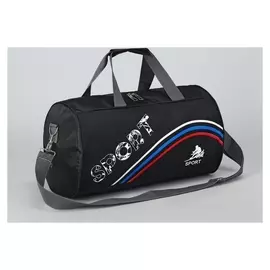 Сумка спортивная из текстиля, отдел на молнии, длинный ремень Sport Цвет чёрный