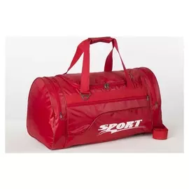 Сумка спортивная, отдел на молнии, 3 наружных кармана, длинный ремень, цвет красный