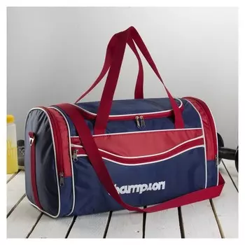 Сумка спортивная, отдел на молнии, 3 наружных кармана, длинный ремень, цвет красный/синий