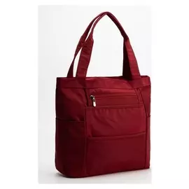 Сумка спортивная, отдел на молнии, 5 наружных карманов, цвет бордовый