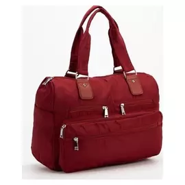 Сумка спортивная, отдел на молнии, 7 наружных карманов, цвет бордовый