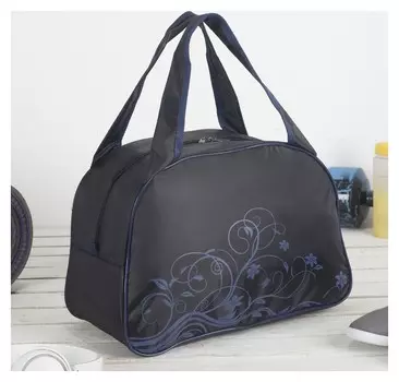 Сумка спортивная, отдел на молнии, цвет чёрный/синий