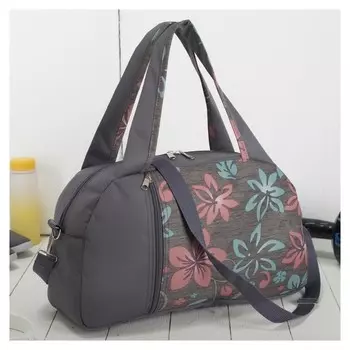 Сумка спортивная, отдел на молнии, наружный карман, цвет серый