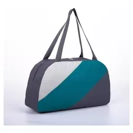 Сумка спортивная, отдел на молнии, наружный карман, цвет серый/бирюзовый