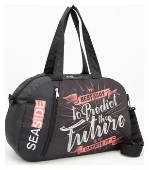 Сумка спортивная, отдел на молнии, наружный карман, длинный ремень, цвет чёрный