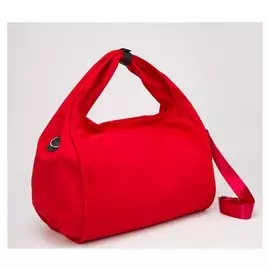 Сумка спортивная, отдел на молнии, наружный карман, длинный ремень, цвет красный