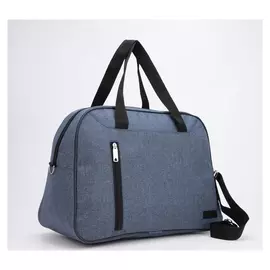 Сумка спортивная, отдел на молнии, наружный карман, длинный ремень, цвет синий