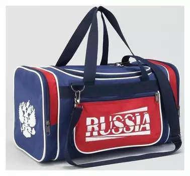 Сумка спортивная, отдел на молнии, наружный карман, длинный ремень, цвет синий/красный