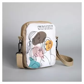 Сумка Story, 15х3х20, отд на молнии, длин ремень, бежевый