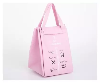 Сумка-термо, отдел на липучке, цвет розовый