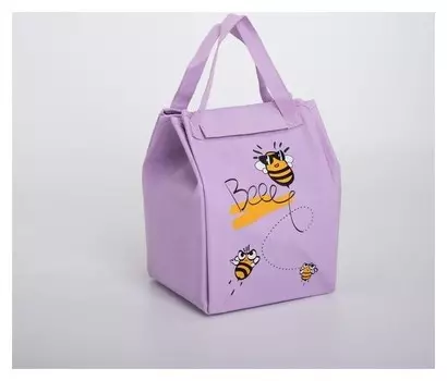 Сумка-термо, отдел на липучке, цвет сиреневый