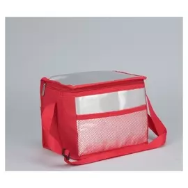 Сумка-термо, отдел на молнии, наружный карман, регулируемый ремень, цвет красный 22 x 14 x 16 см