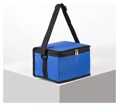 Сумка-термо, отдел на молнии, регулируемый ремень, цвет ярко-синий