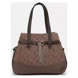 Сумка-тоут, 3 отдела на молнии, наружный карман, цвет коричневый