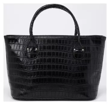 Сумка тоут, 3 отдела на молниях, длинный ремень, цвет чёрный