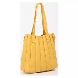 Сумка-тоут, отдел на магните, длинный ремень, цвет жёлтый