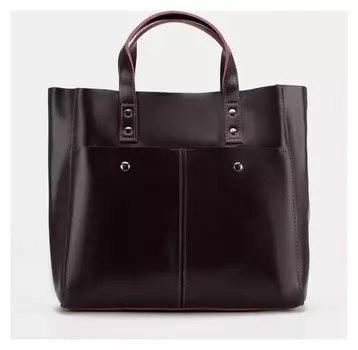 Сумка-тоут, отдел на молнии, 3 наружных кармана, длинный ремень, цвет бордовый