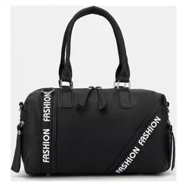 Сумка-тоут, отдел на молнии, 3 наружных кармана, длинный ремень, цвет чёрный