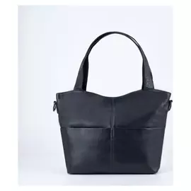 Сумка-тоут, отдел на молнии, 3 наружных кармана, длинный ремень, цвет серый