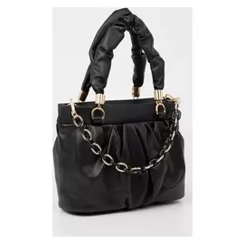 Сумка-тоут, отдел на молнии, длинный ремень, цвет чёрный