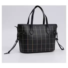 Сумка-тоут, отдел на молнии, длинный ремень, цвет чёрный