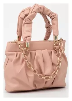 Сумка-тоут, отдел на молнии, длинный ремень, цвет розовый