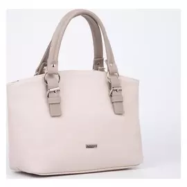 Сумка-тоут, отдел на молнии, наружный карман, длинный ремень, цвет бежевый