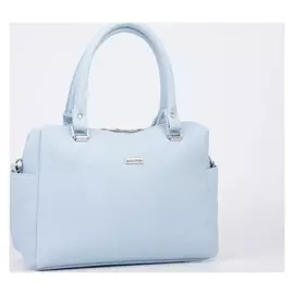 Сумка-тоут, отдел на молнии, наружный карман, длинный ремень, цвет голубой