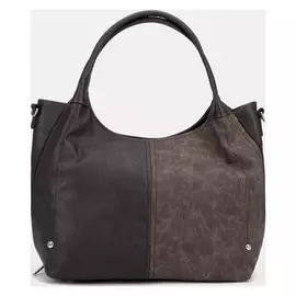 Сумка-тоут, отдел на молнии, наружный карман, длинный ремень, цвет коричневый