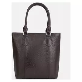 Сумка-тоут, отдел на молнии, наружный карман, длинный ремень, цвет коричневый