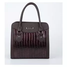 Сумка тоут, отдел на молнии, наружный карман, длинный ремень, цвет тёмно-коричневый