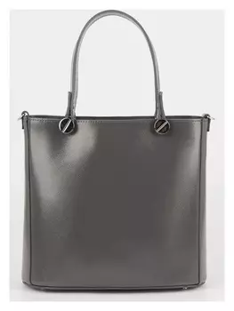 Сумка тоут, отдел на молнии, наружный карман, длинный ремень, цвет тёмно-серый