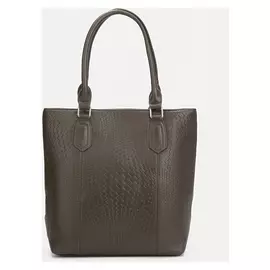 Сумка-тоут, отдел на молнии, наружный карман, длинный ремень, цвет зелёный