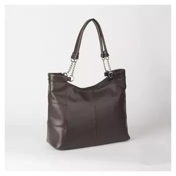 Сумка женская, 2 отдела на молнии, наружный карман, цвет коричневый