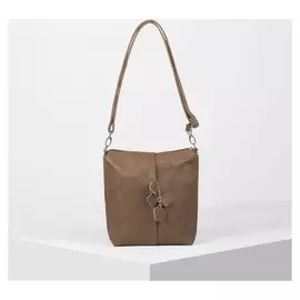 Сумка женская, 2 отдела на молнии, наружный карман, регулируемый ремень, цвет светло-коричневый