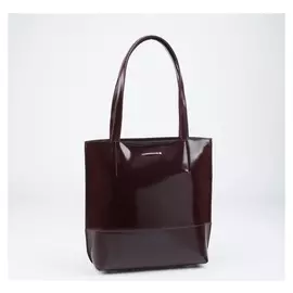 Сумка женская из натуральной лакированной кожи, отдел на молнии, наружный карман Цвет бордовый