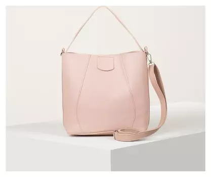 Сумка женская на клапане, отдел на молнии, длинный ремень, цвет розовый