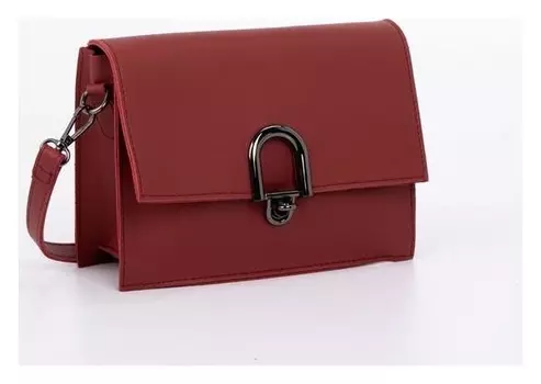 Сумка женская, наружный карман, отдел на клапане, длинный ремень, цвет бордовый