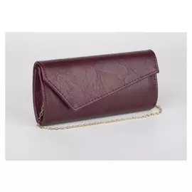 Сумка женская, отдел на клапане, длинная цепь, цвет бордовый