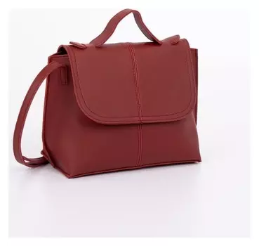 Сумка женская, отдел на клапане, длинный ремень, цвет бордовый
